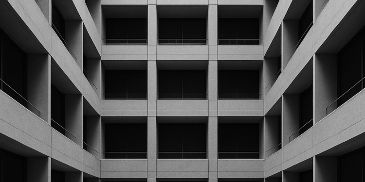 Structure architecturale répétitive illustrant la logique interne et l’auto-stabilité des systèmes.