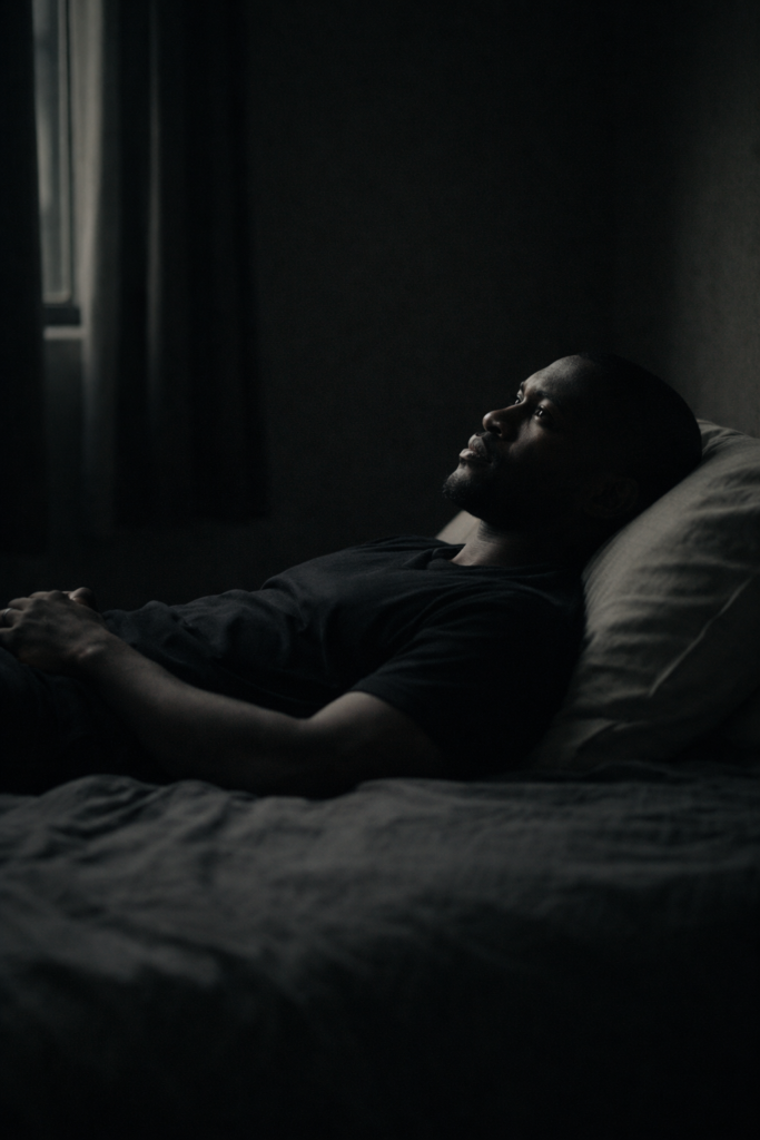 homme africain nuit introspection solitude parcours intérieur